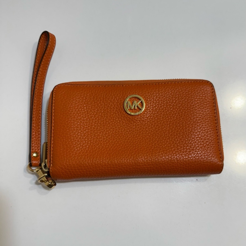 Michael Kors Fulton Orange Wristlet